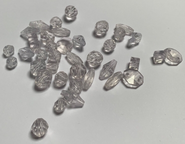 Facettenperlen-Mischung klar